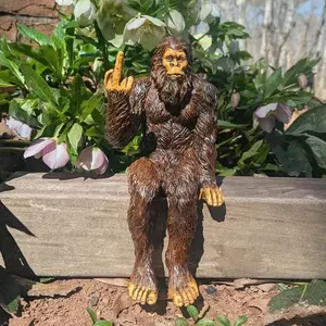 Fun Bigfoot Garden Statue, Resin Sasquatch Mini Figurine, Desktop Decor, Micro Landscape Ornament, Mysterious Creature Decoration for Home, Office Shelf & Ecological Box