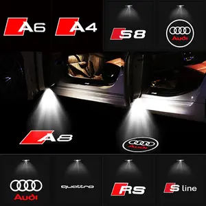 Car LED High Definition Welcome Projector Light, Vehicle Atmosphere Ground Lighting, LED Car Ambient Light, Car Decorative Light for Audi A1 A3 A4 A5 A6 A7 A8 R8 Q3 Q5 Q7 Q8, Easy Installation