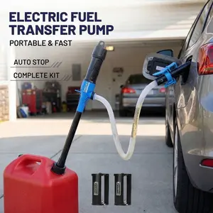 Portable Battery-Powered Fuel Pump, Hand Fuel Pump, Water & Fuel Transfer Pump, Gasoline Extractor Pump with 4ft Oil Hose, Suitable for Lawn Mower, Boat, Car, Motorcycle