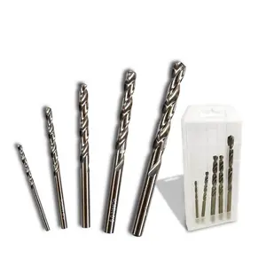 5-piece titanium drill bit set, coated twist drill, and hexagonal shank spade drill bit set - quick-change hexagonal shank with reinforced pin construction, suitable for mechanical repairs on wood, metal, and plastic.