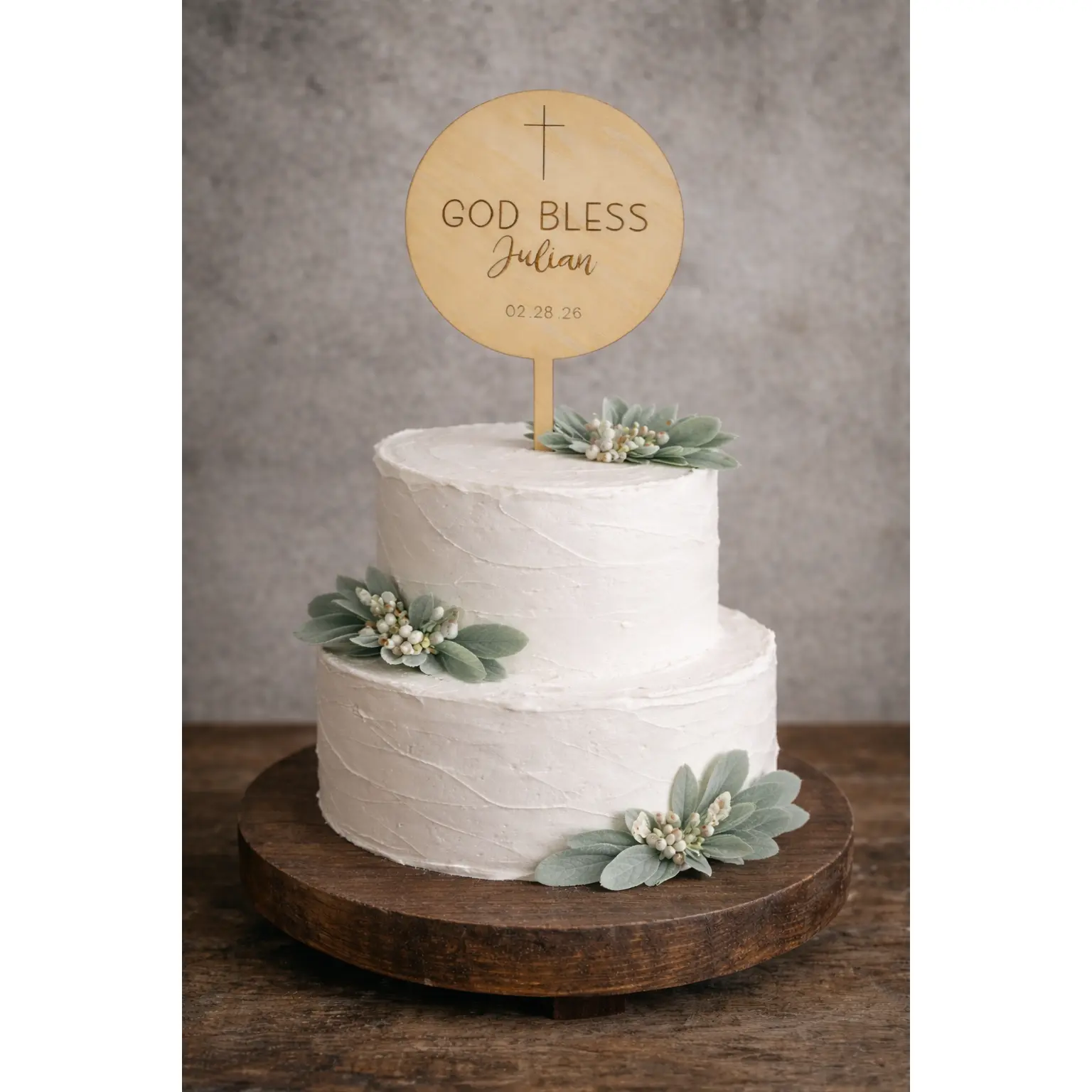 Personalized Round Cake Topper