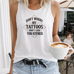 Women's Funny Quote Tank Top Summer Sleeveless Graphic Casual Round Neck White Regular Fit Non-Stretch Daily Wear Tanktop - Womenswear