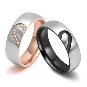 Heart Ring Fashion Design Jewelry Love Girlfriend Boyfriend Souvenir Valentine Father Mother Anniversary Engagement Wedding New Year Christmas Halloween Birthday Gift