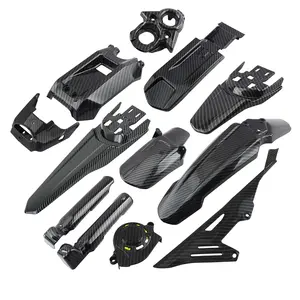 Upgrade Parts for SurRon Light Bee X S LBX, Parts for Segway X160 X260 Imitation Carbon Fiber Ignition Key Switch Cover, Battery Lock Cover, Inner Plate, Front Rear Wheel Fender, Front shock protect, Center Axle Guard, Motor Protection Accessories