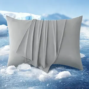 2 pc Cooling Pillowcases Queen King Size, Instantly Cool, Stay Cold All Night, Envelope Closure, Machine Washable for Hot Sleepers & Night Sweats, Gift for Men & Women