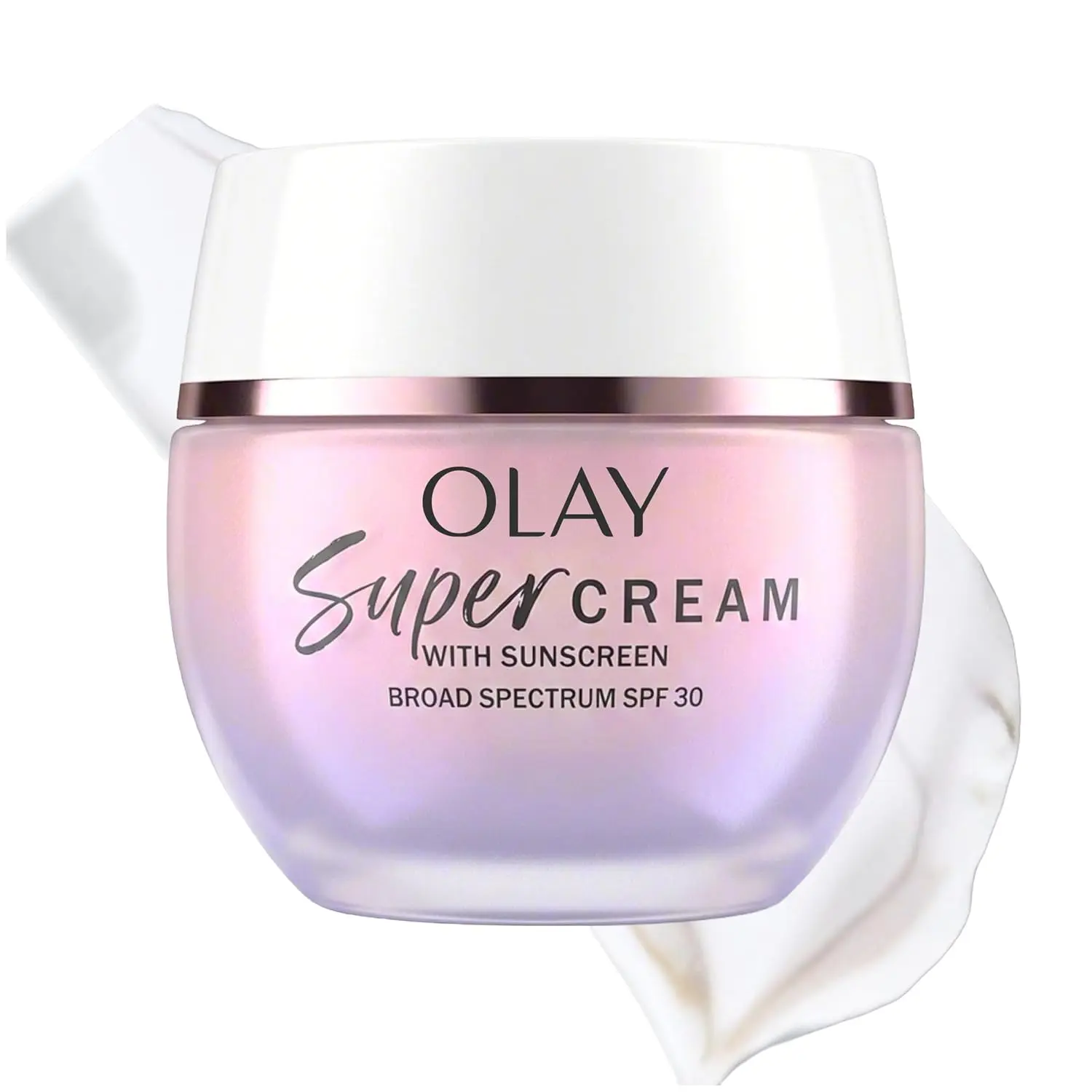 Olay Super Cream with Sunscreen SPF 30, Lightweight Face Moisturizer with Sun Protection, 5-in-1 Skin Care Benefits - Hydrating, Brightening, Firming - Niacinamide, Vitamin C, Collagen Peptide, 1.7 oz