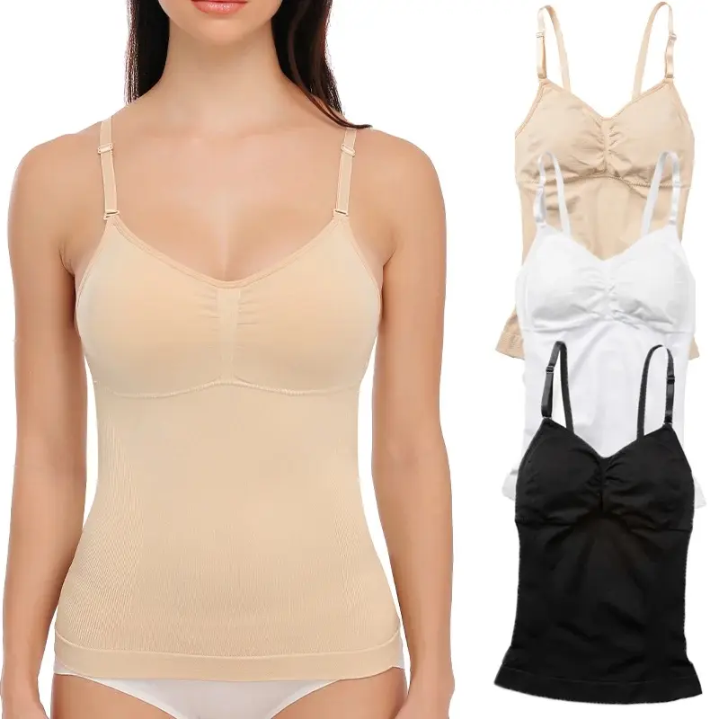 Body Shaper Soft New Slimming Tank Removable Pad Cami Tank Top Comfortable Plus Size Women Shapewear Padded Vest