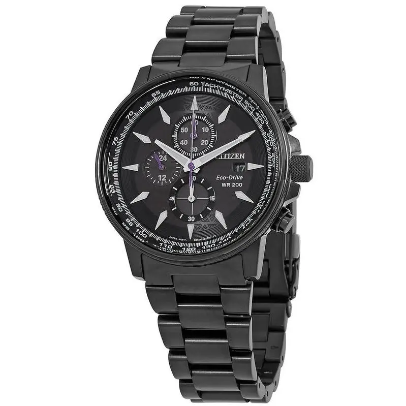 Citizen Eco-Drive Marvel Black Panther Chronograph Black Dial Mens Watch CA0297-52W