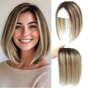 10inch Hair Toppers for Women Real Human Hair Toppers for Women with Thinning Hair Pieces for Women Clip in 10 inch Hair Toppers Swiss Base Hairpieces for Thinning Hair Hair Loss Cover