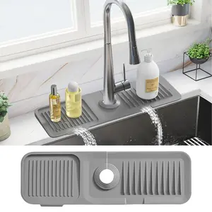 【Multi-functional】Kitchen Sink Faucet Mat, Silicone Folding Splash Guard, Draining Mat with Button Lock, Sink Faucet Protector, Sink Accessories for Kitchen Household Items  Easy to Clean No-Mess Gift for New Homeowners #Summervibes