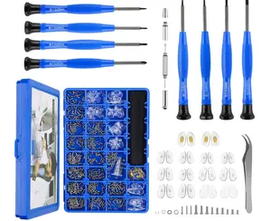 Upgrade Version Magnetic Eye Glass Repairing Kit, Eyeglass Repair Tool Kit with Compact Screw Box Include Nose Pads, Precision Screwdriver Set, Screws, Tweezer for Eyeglass, Sunglass, Spectacles Watch
