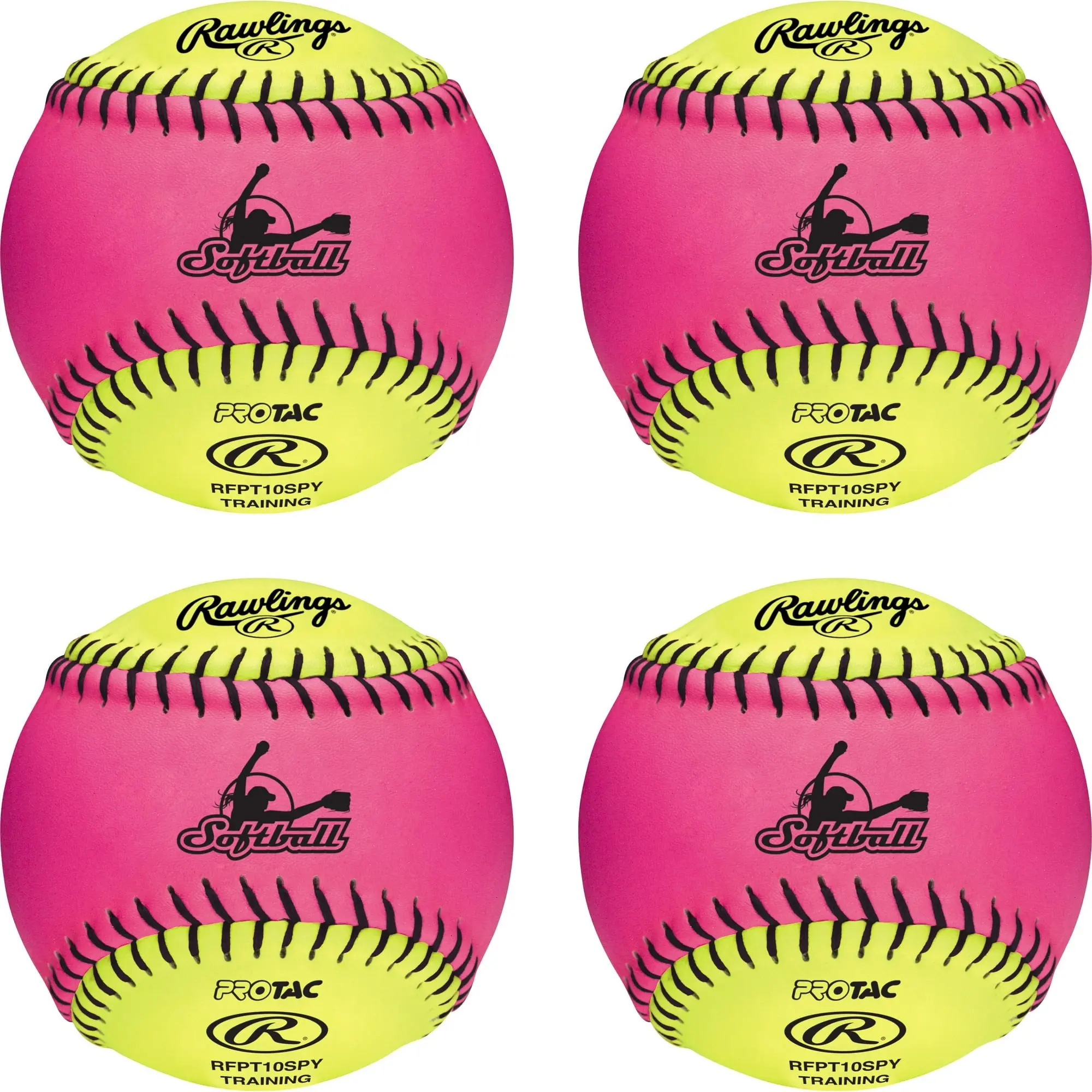 Rawlings Official League Recreational Use Fastpitch Softballs, 10 inch, 4 Count