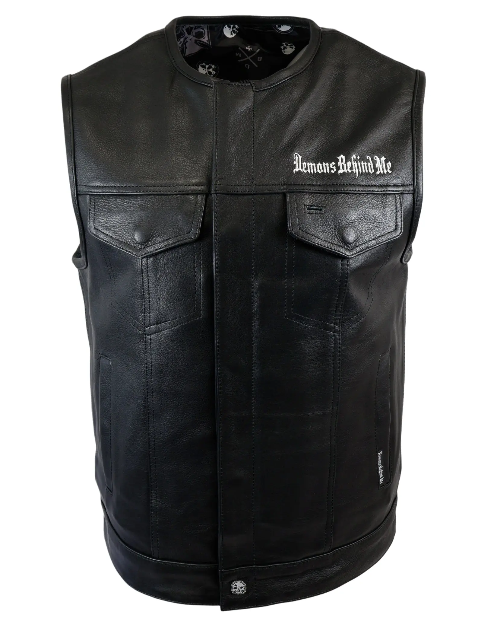 Premium Black Genuine Leather Gun Pocket Riding Vest Premium Black Genuine Leather Gun Pocket Riding Vest
