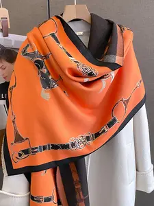 Autumn Winter Vintage Horse Print Scarf, Warm Versatile Wrap Shawl, Soft Warm Shawl, Fashion Shawl, Ideal for Career Outdoor Travel Dating Decoration