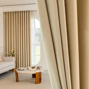 French Cozy Cream Double-Sided Modern Living Room Bedroom Light Blocking Room Decor Home Decoration Curtain, High-End Feel Drapes, 1 Piece