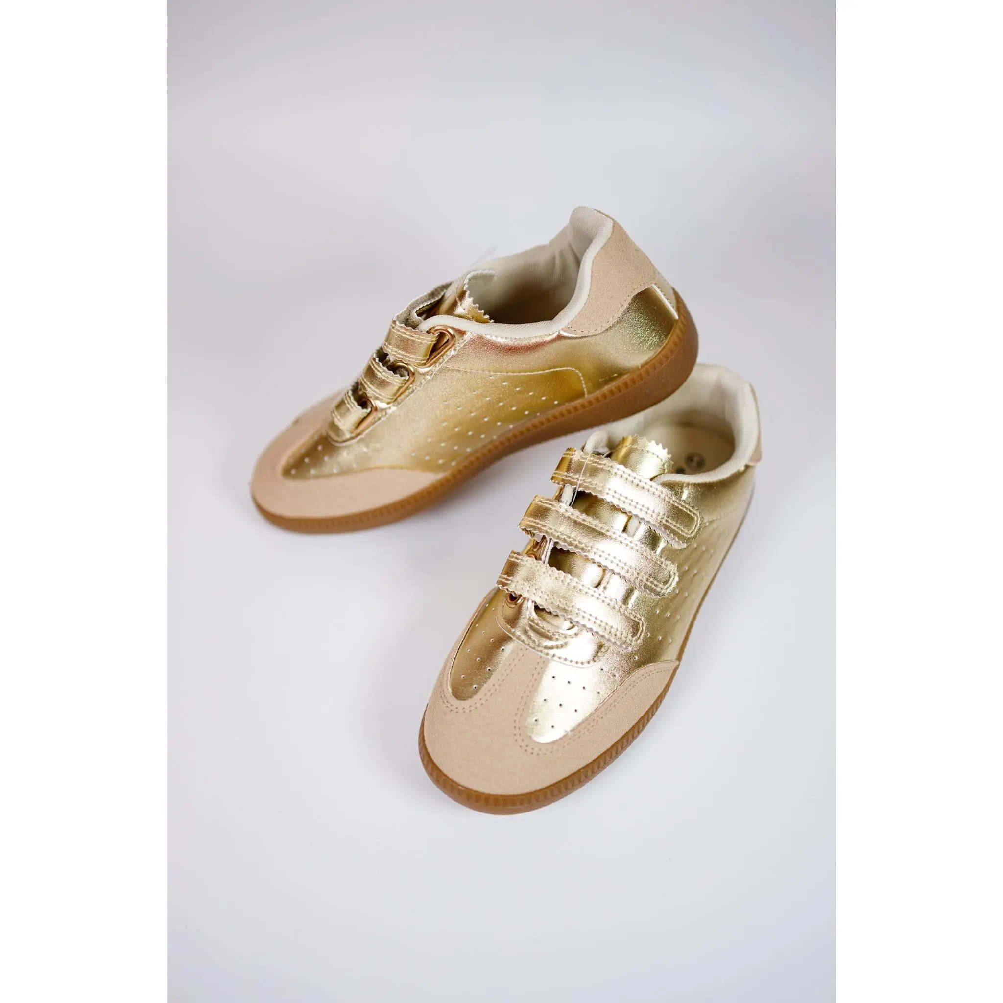 Gold Scallop Velcro Sneaker