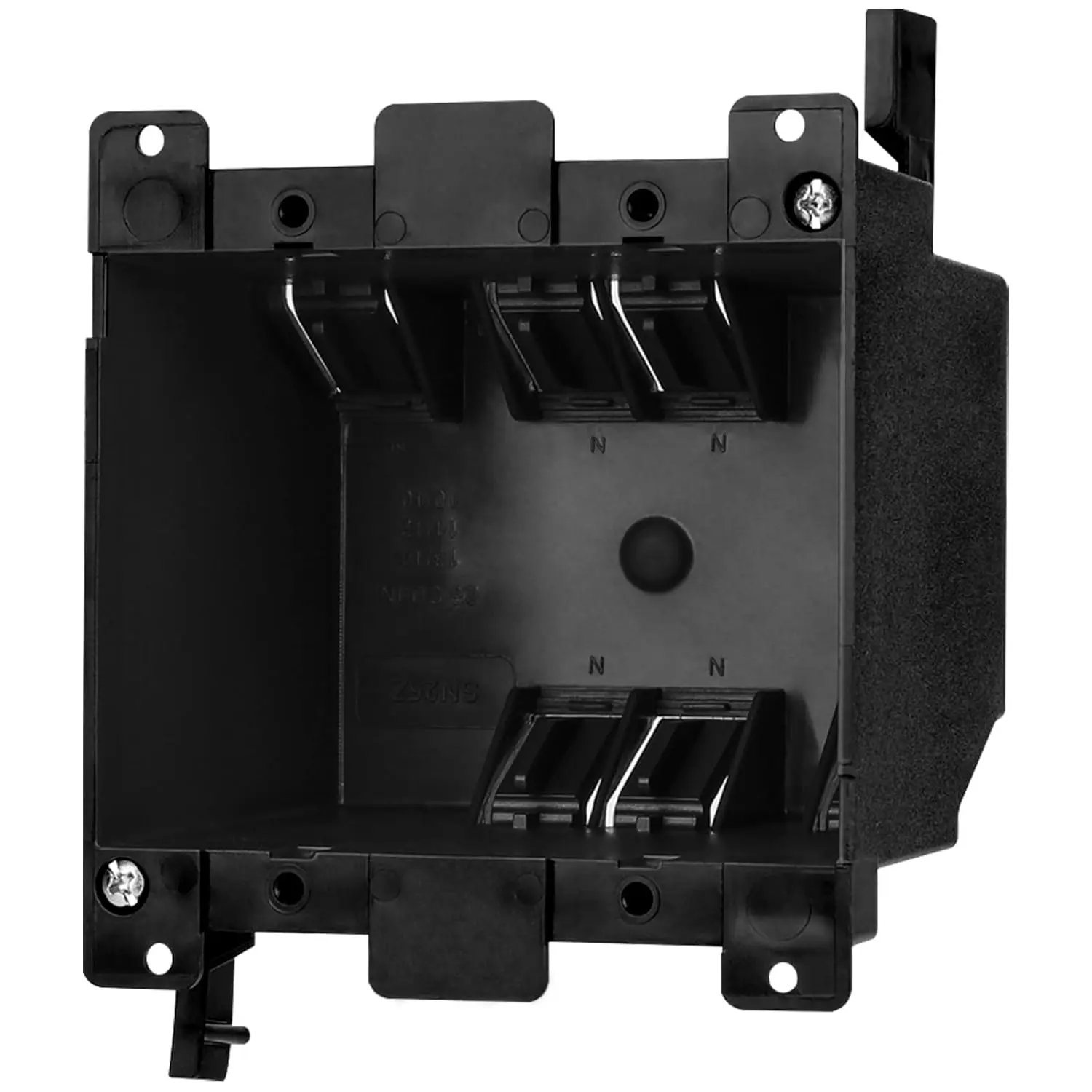 PVC Old Work Box, 2-Gang Electrical Box Deep, 25 cu.. Old Work Outlet Box, Double Gang Electrical Boxes, Plastic Junction Boxes for Switch, ETL Tested, Fire Rated for 2 Hours (Black-1Pack)