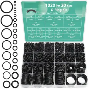 1020 Pcs O Ring Kit Parts 20 Size Nitrile Rubber O Ring Assortment Set Heavy Duty for Car Auto Vehicle Repair Faucet Plumbing Air or Gas Sealing Connections Resist Oil and Heat