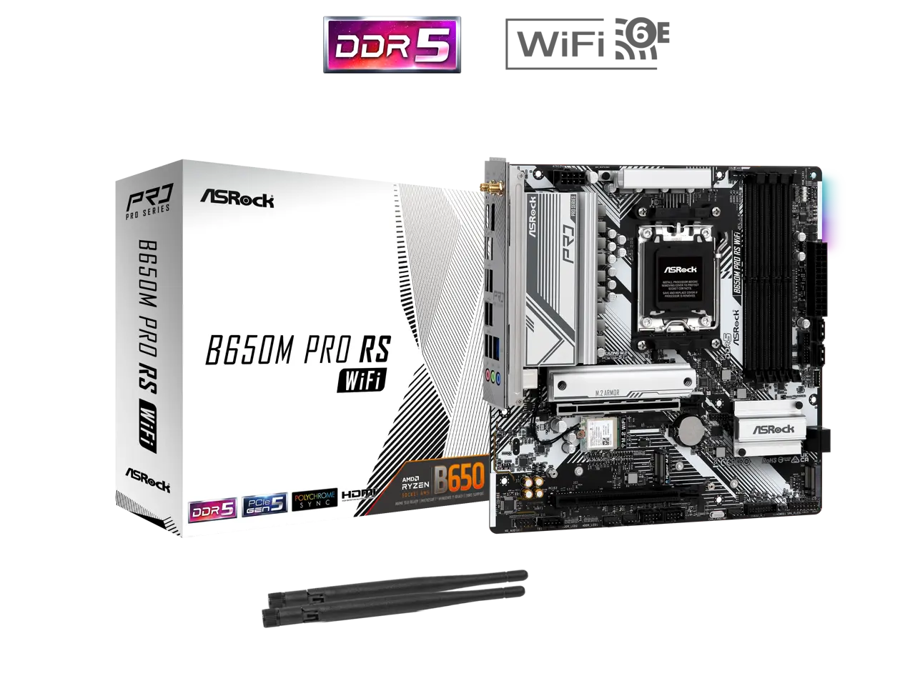 ASRock B650M Pro RS WiFi AM5 AMD B650 Micro ATX Motherboard ASRock B650M Pro RS WiFi AM5 AMD B650 Micro ATX Motherboard