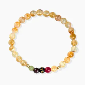Citrine Mega Rich Lucky 7 Gemstone Bracelet With REAL Gold
