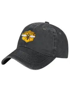 Unisex Basic Polyester Adjustable Baseball Cap - Graphic Hexagonal Bee Pattern with "Save Bees" Print, Breathable Sunproof Sun Protection, Hand Washable Casual Wear Cap for Outdoor Sports,summervibes