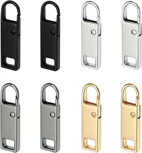 Zipper Pull Replacement (Upgraded), 8 count Detachable Zipper Pull Tabs for Luggage Clothing Jackets Backpacks Boots Purse Coat(4 Color Black, , , Brilliant Black)