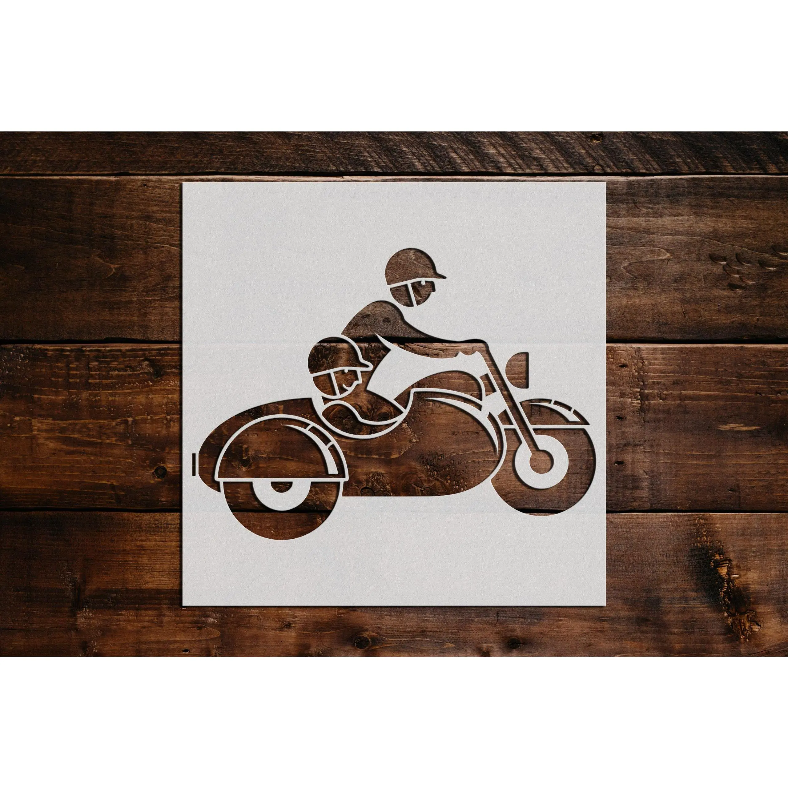 Motorcycle with Side Seat Stencil - Art and Wall Stencil