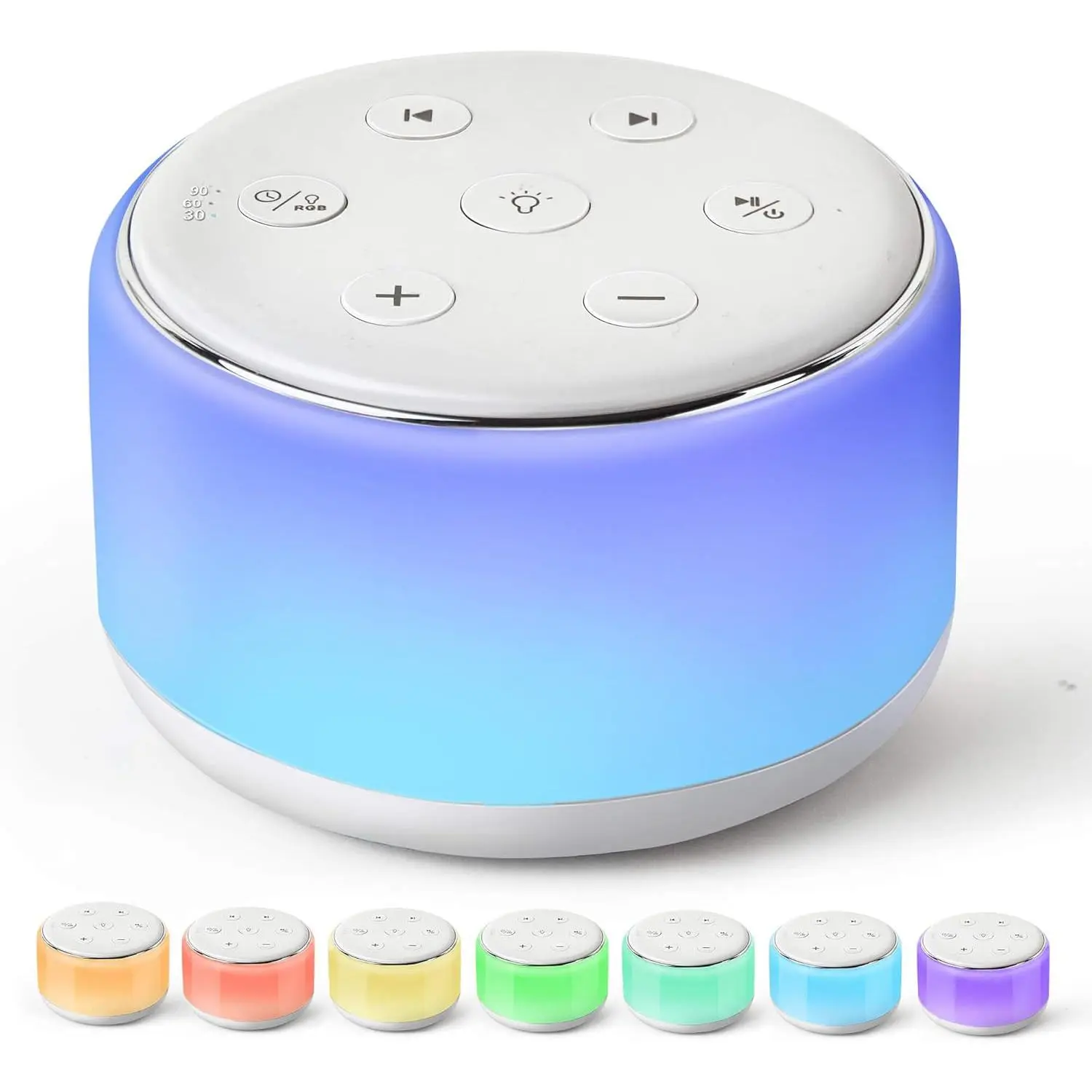 White Noise Sound Machine Baby for Sleeping with Night Light – 34 Soothing Sounds, Rechargeable White Noise Machine for Kids Adults Sleep, Portable Lullaby Machine Baby Soother