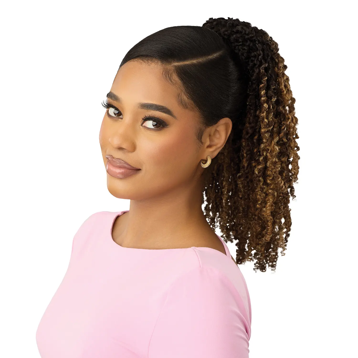Outre Pretty Quick Drawstring Ponytail - Yanki Curl Texture, 14" Long Natural Synthetic Hairpieces for Ponytail Hairstyles, Synthetic Soft Hair, Secure Fit With Combs & Drawstring