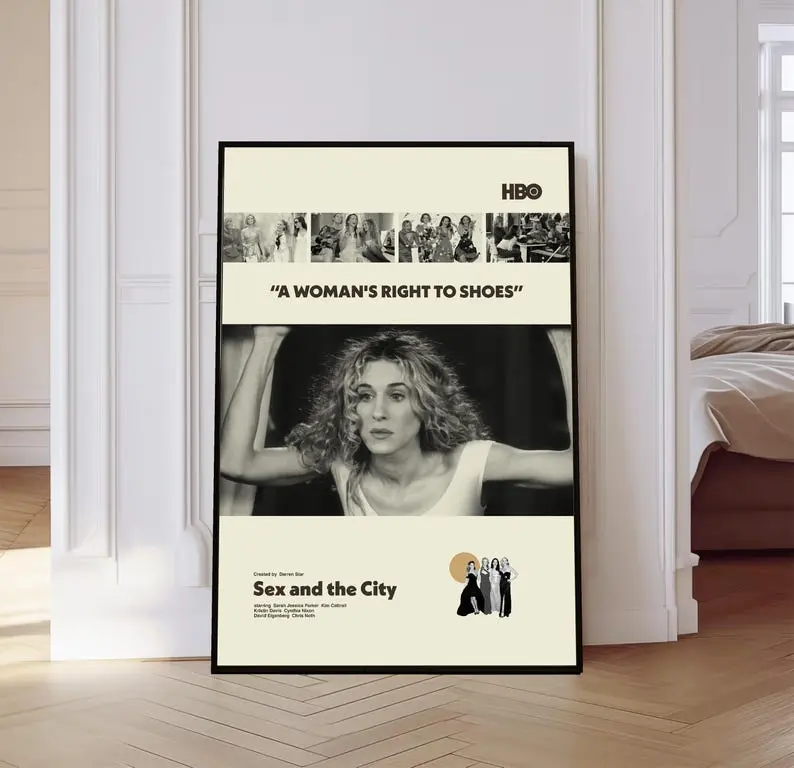 Sex and the City Poster, Sex and the City Tv Series Poster, Mid century Art, Retro Modern Poster, Black And White Poster, Vintage Poster
