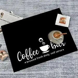 Coffee Bar Mat, 1 Count Coffee Machine Mat, Kitchen Countertop Absorbent Mat, Kitchen Decorative Placemat, Coffee Bar Accessories, Household Kitchen Accessories