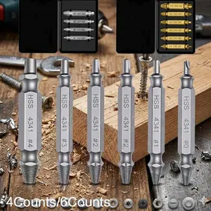 Professional Stripped Screw Extractor Set: Stainless Steel Bolt Removal Tool Kit for Damaged Fasteners, Multi-Size Drill Bit Extractor for Metal Wood, Quick Repair Tool for Mechanical Auto Maintenance.