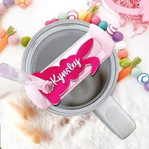 EASTER BUNNY 40oz Stanley Name Tag, Tumbler Name Tag, Custom Tumbler Name Plate, Personalized Bunny Head Stanley Topper 20oz or 40oz H2.0 Easter Topper Customizable Accessories Name Tag tumbler Name tag
