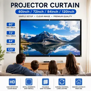 Portable Foldable Projector Screen, Hd Projection Screen, 16:9 Projection Screen, Outdoor Indoor Display, Home Entertainment, Anti-Crease Projector Screen for Home Theater Support Double Sided Projection