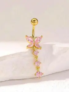 Butterfly Design Belly Ring, Butterfly Belly Accessory, Cute Belly Piercing Jewelry for Women & Girls, Fashion Jewelry for Party, Daily Clothing Decor, Trendy Exquisite Jewelry for Gift, Belly Button Piercing