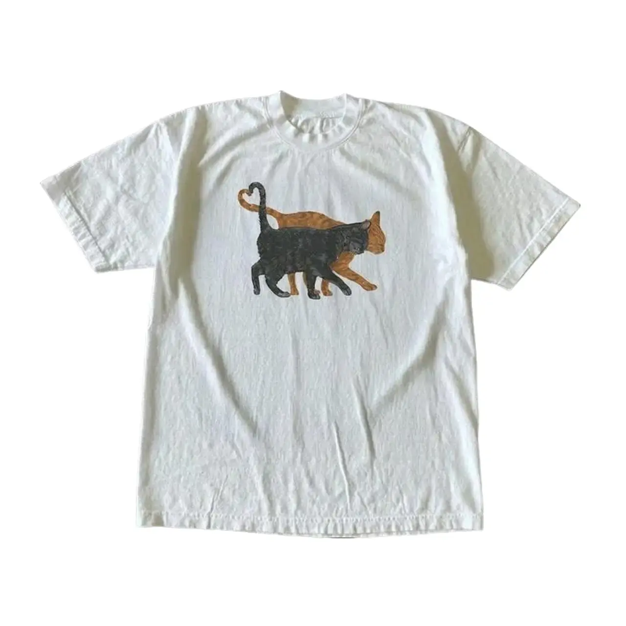 Gildan Men's and Women's T-shirt, Vintage Couple Cat Lover Graphic Tee, Animal Tee, Unisex T-shirt, Gift T-shirt, Y2k Unisex Graphic Tees Gothic Grunge Emo Scene Amity Affliction Style Clothes Menswear Womenswear Streetwear,music