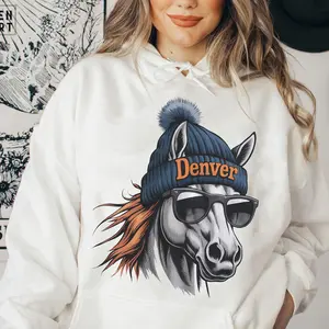 Vintage 90s Denver Football Vintage Mascot Hoodie Sweatshirt Tee Retro Denver Football Crewneck Shirt, #BBronco merch, Football Fans Gift, Sunday Football D7A8
