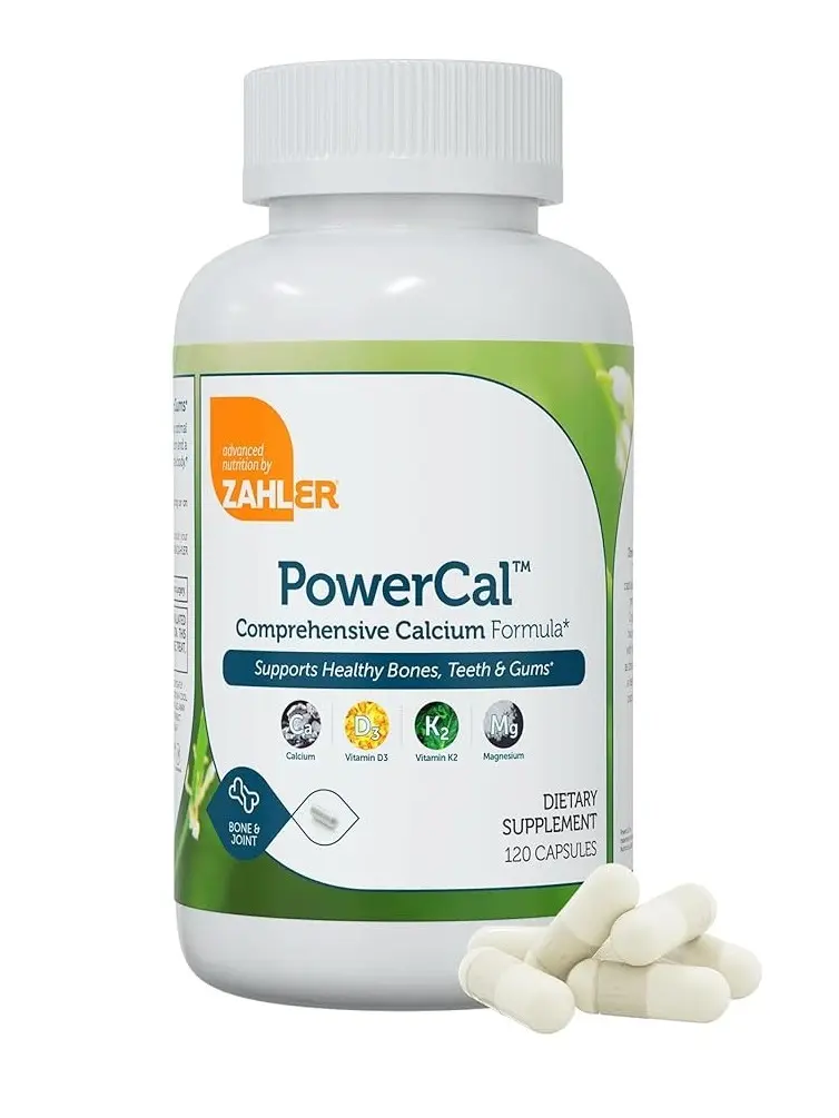 Zahler PowerCal Calcium D3 K2 Magnesium Supplement - 120 Capsules for Women & Men with Vitamin D3 & Magnesium Support for Teeth, Gums & Bone Strength