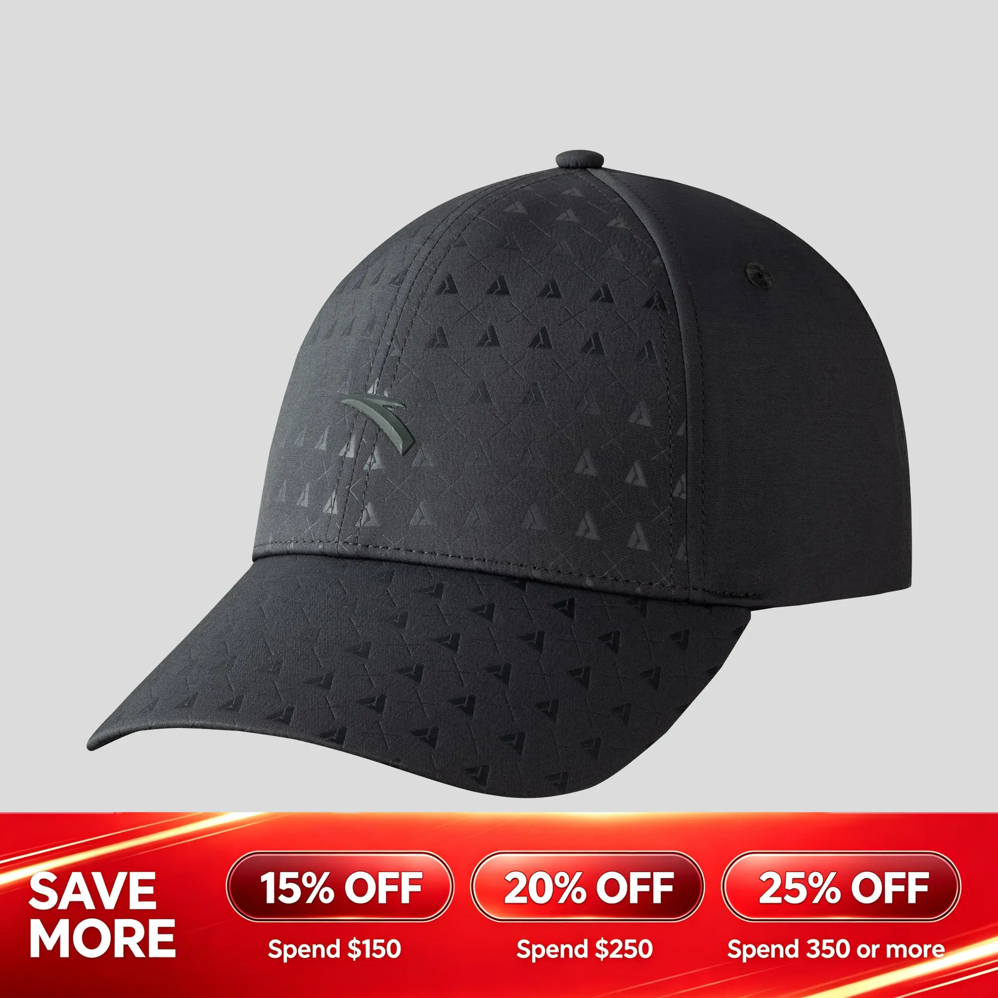 ANTA Logo Cap Black Pink Hat Fashionable Casual Summer Daily Wear