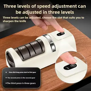 Professional USB Electric Knife Sharpener - Portable and Efficient, Ideal for Home and Chef Use, Equipped with Lithium Battery, Fine Sand Grains, Charged via USB, Made of Durable ABS Material, Perfect for Kitchen Knives, Kitchen appliances