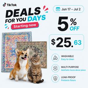 Lovewag Pets Washable Dog Pads - Pack of 2, Eco-Friendly & Leak-Proof Design, Multi-Design Options: Sage Forest,  Marmalade Sunshine, Moonlit Night, Rustic Terracotta, 16" x 24" & 36" x 48"& 28" x 41", Pack of 1: Sage Forest 54" x 72"