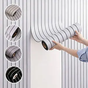 NINETAI Peel And Stick Slat Wall Panels 15.7" X 118"/12.9Sq.ft – 3D Fluted Self Adhesive Wallpaper,Faux Wood/Marble Wall Decor For Living Room Bedroom