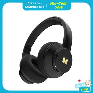 MONSTER Wireless Over - Ear Bluetooth Headphones,  Bluetooth 6.0,  Up to 40H Battery Life, Deep Bass HiFi Stereo, Comfortable Foldable Design, Apple & Android Compatible, Headset with Microphone for Home Office Phone & PC summerwins
