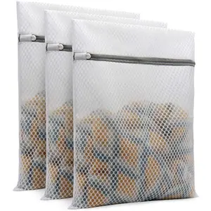 3-piece durable honeycomb mesh laundry bag, suitable for delicate clothing, size 12 x 16 inches (3 pieces medium)