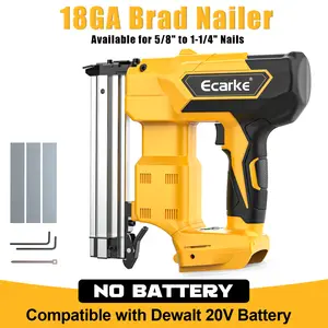 Cordless 18GA  5/8 to 1-1/4 Inch Brad Nailer for Dewalt 20V, 【Battery NOT Included】, 2 Mode 18 Gauge Nail Gun with 1000 Nials for Wood Carpentry, Brushless