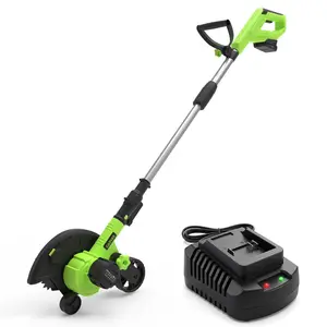 20V 9" Cordless Lawn Edger with 4.0Ah Battery & Charger, 3 Cutting Depths, Adjustable Handle, Brushless Electric Edger Lawn Tool for Sidewalk, Driveway-Green