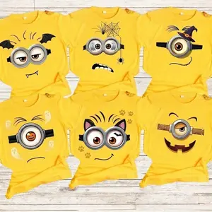[FREESHIP] Halloween Minion Family Shirt, minion Teams T Shirt, Minions Couple Shirt, Y2K Streetwear T-Shirt, Unisex Crew Neck, Vintage Hip-Hop Sports Graphic, Casual Cotton Fit