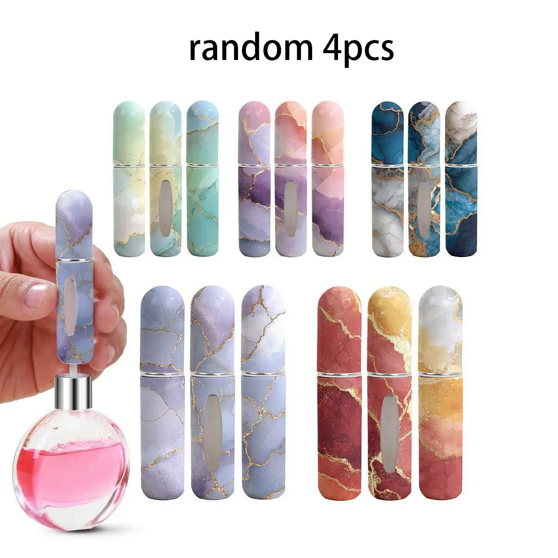 Mini Refillable Perfume Atomizer Bottles Set, Cosmetic Portable Lightweight Travel-Friendly Design, Convenient Refill Pump Case for On-The-Go Use, Makeup Container Set