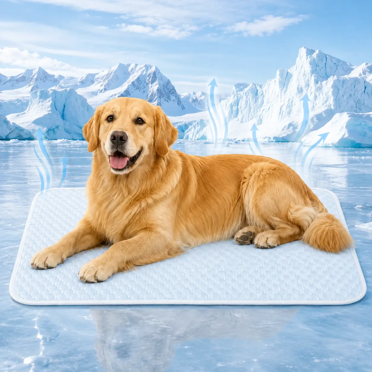 Cooling Dog Pad for Summer, Ice Silk Cooling Mat for Dogs, 3D Breathable Pet Cooling Bed with Non-Slip Bottom, No Gel No Electricity Self Cooling Mat, Machine Washable Summer Comfort Pad for Small Medium Large Dogs Cats