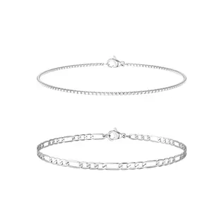 Moodear Men's Double Square Cuban Twist Bracelet 3mm/5mm 6.5-9 Inch Chain Jewelry for Valentine's Day Gifts for Girlfriend Charms
